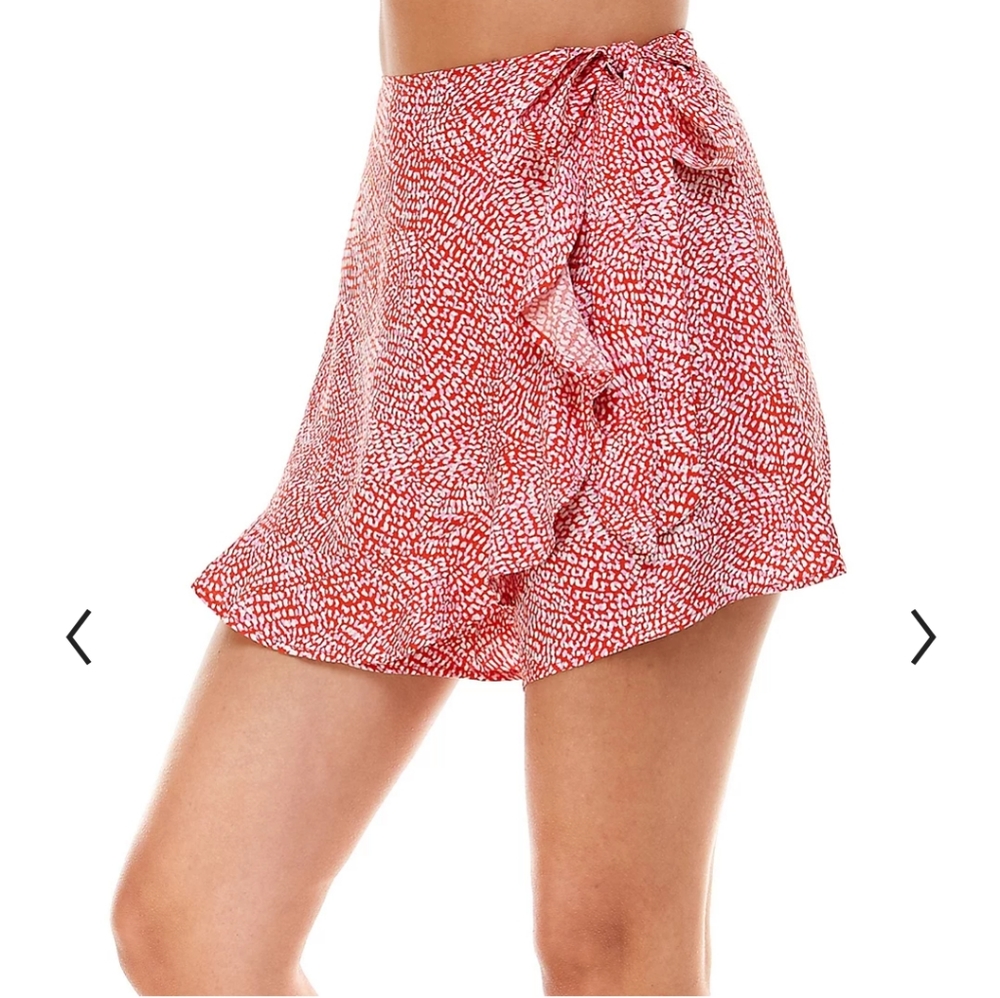 Lily Rose Red and White Dots Wrap Skort With Flounce Small Women's New